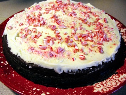 Chocolate Peppermint-Twist Cake