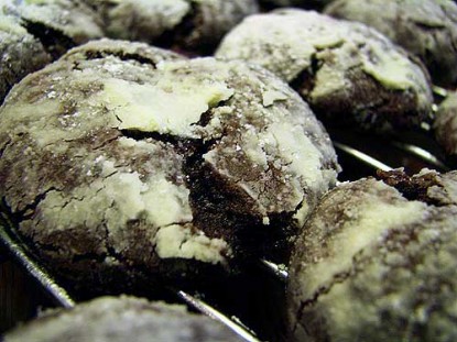 Chocolate-Mint Snow-Top Cookies