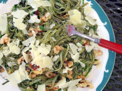 Pasta with Fresh Herbs, Nuts & Cheese