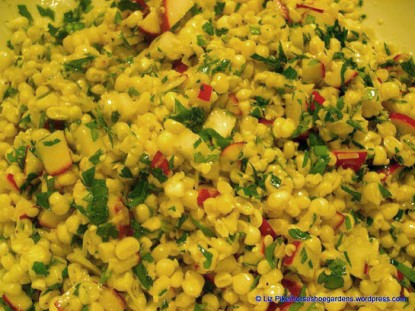 Fresh Corn, Radish, and Parsley Salad