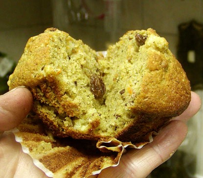 Gluten Free Carrot, Raisin, Banana, Nut Muffins